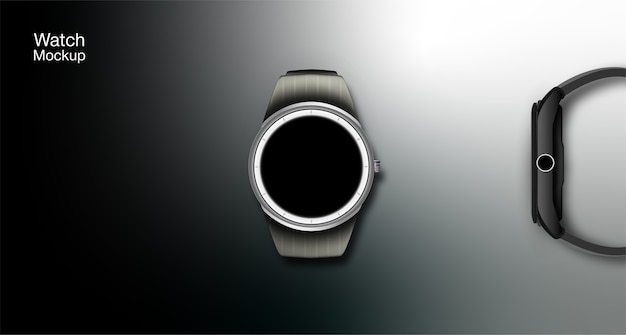 Vector image of smart watch, and illustration of watch capabilities, calls