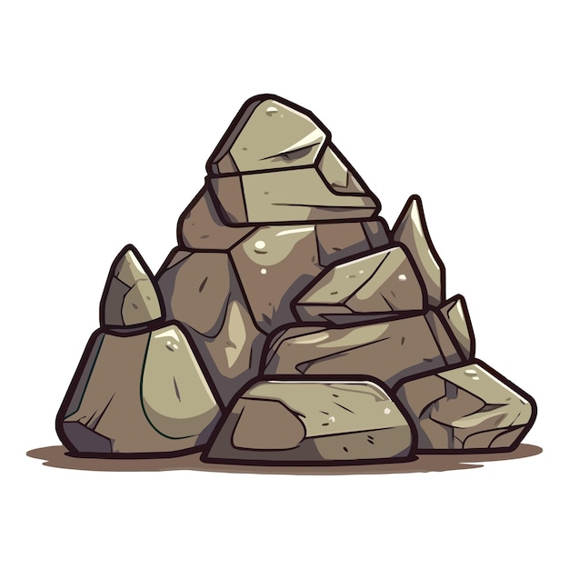 石や瓦礫の山のイメージ分離された灰色の粗い花崗岩