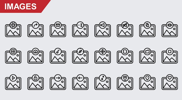 Image vector icons on white background