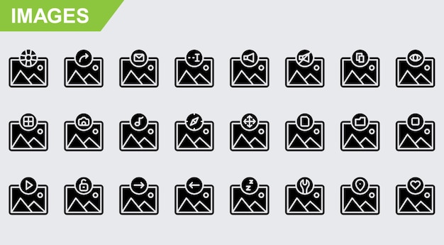 Image vector icons on white background