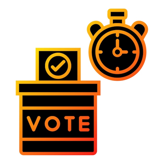 Vector an image of a watch and a box with the word vote on it