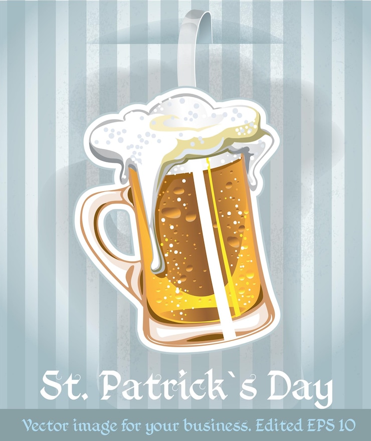 Vector ビジネス用に聖パトリックの日にビールを飲みながら編集した画像