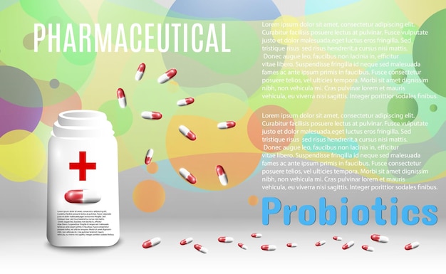 Image with probiotics in capsules.