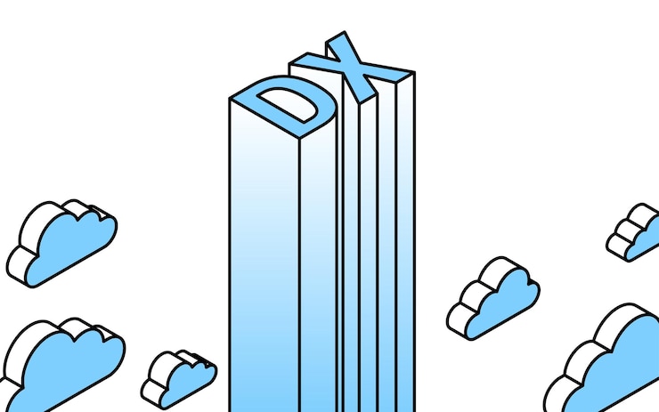 Vector images of business success and growth through dx simple isometric illustrations