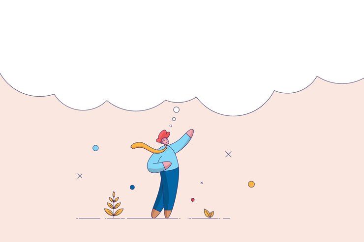 Vector 상상력이나 창의성 개념 똑똑한 사업가 큰 거품으로 생각