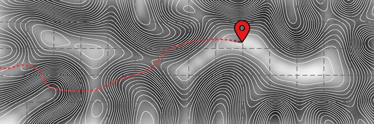 Vector imitation of a geographical map, climb route