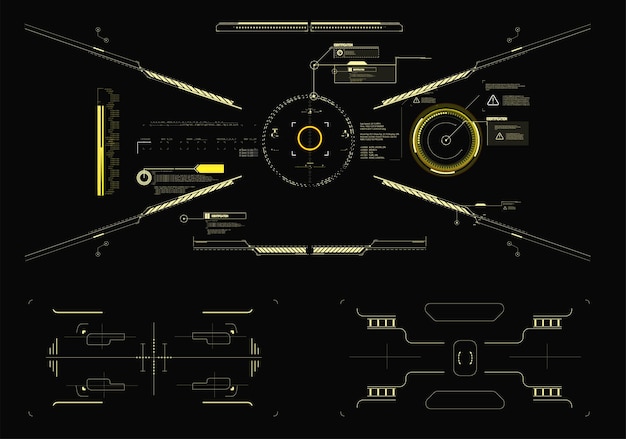 Vector immerse in the future with this intricate glowing blue hud interface perfect for scifi projects