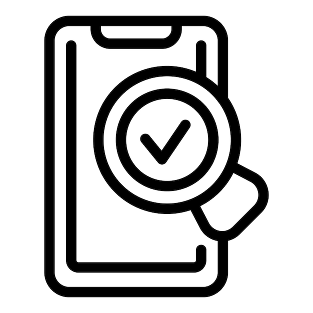 Vector impact proof smartphone glass icon outline vector