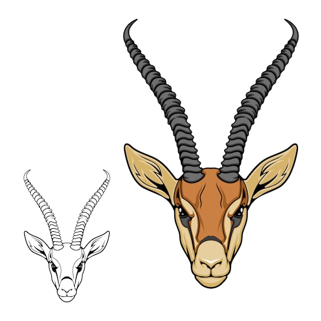 Vector impala antelope animal icon, hunting sport mascot