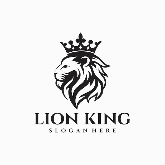 Imperial Lion Head Luxury Logo Design Vector Template