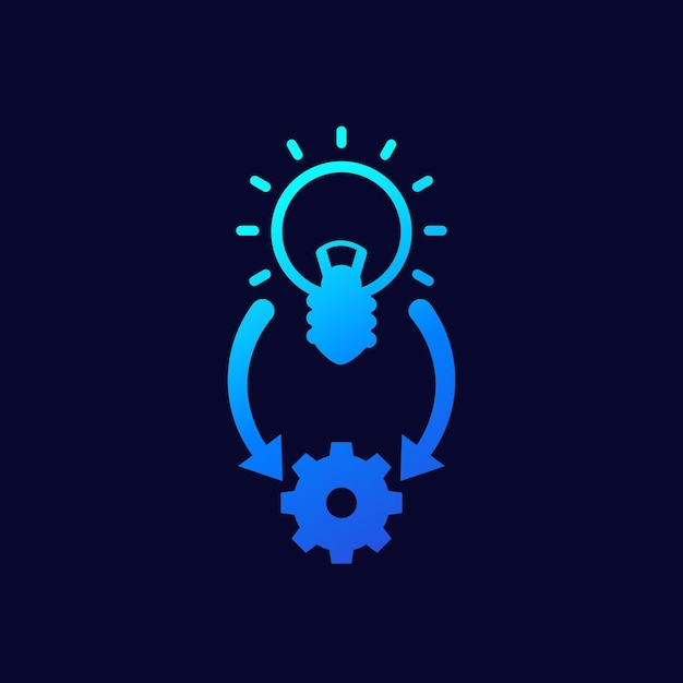 Implementation ideas execution vector icon