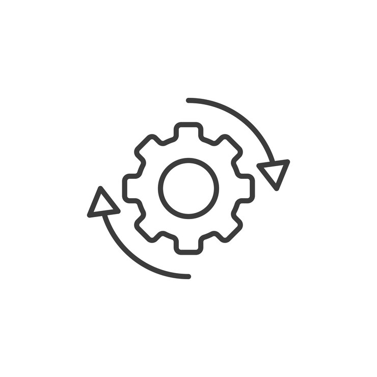 वेक्टर implementation line icon isolated on white background