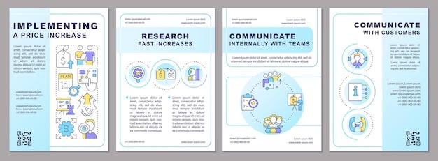가격 인상 밝은 파란색 브로셔 템플릿 구현