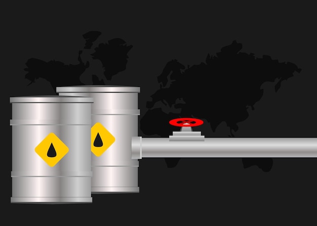 Импорт и экспорт бензина, нефти и топлива, бочек, труб с вектором клапана, трубопроводной системы