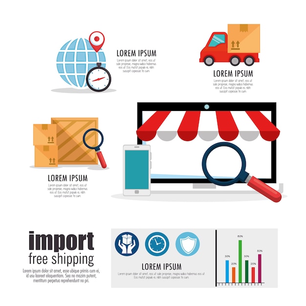 import free shipping set icons