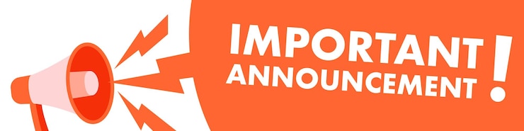 Vector important announcement banner megaphone message