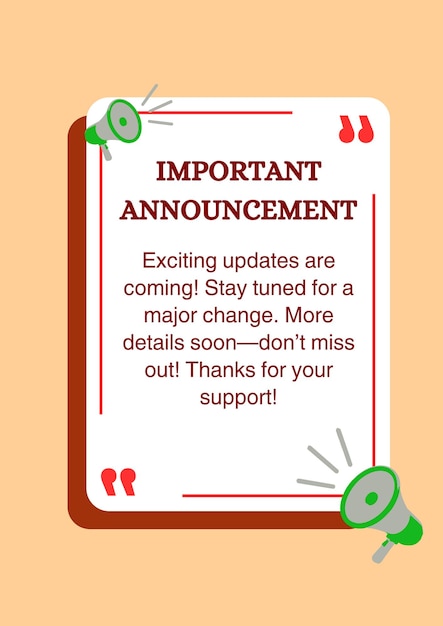 Important Announcement Exciting Updates Coming
