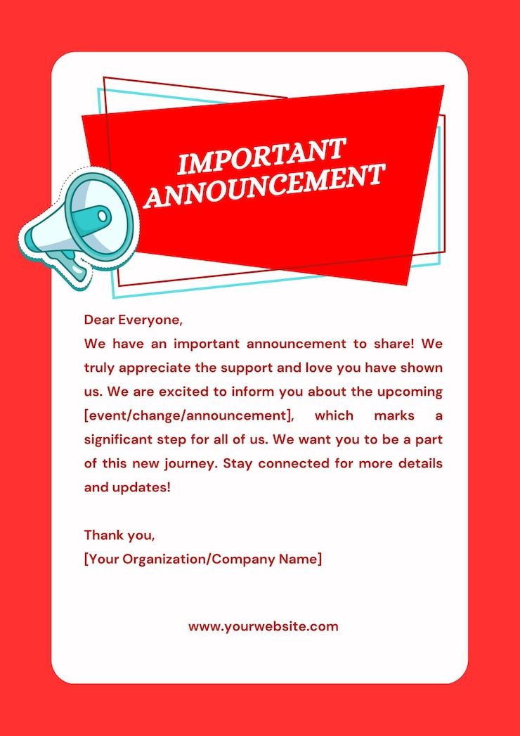 Vector important announcement stay updated