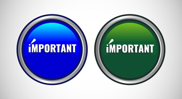 Vector important icon button set design illustration warning and exclamations marks