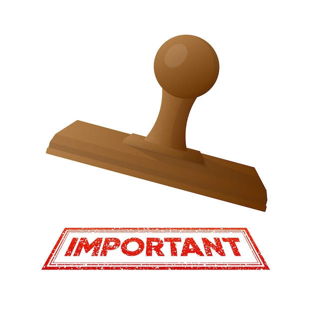 important red rubber stamp important attention notice vector illustration