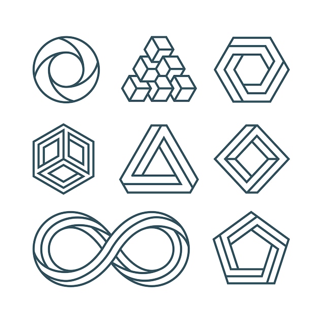 Impossible geometric shapes set