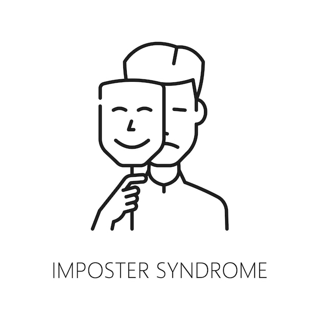 Vector imposter syndrome psychological problem icon