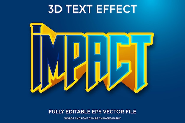 Вектор imprct 3d эффект стиля текста eps премиум шаблон