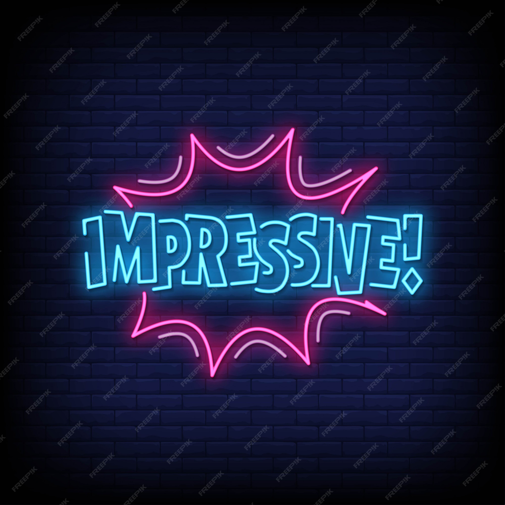 Premium Vector Impressive neon signs style text