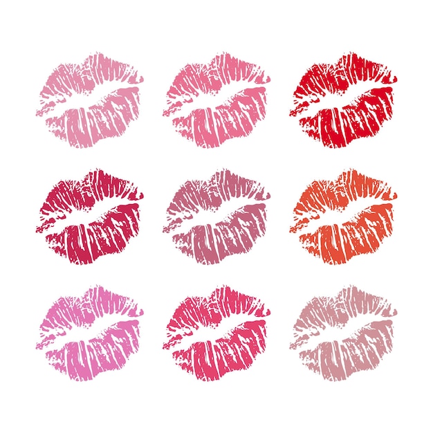 Vector imprints of lipstick texture