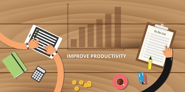 Vector improve productivity concept