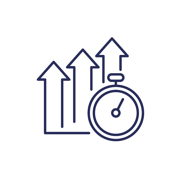 Vector improve time icon line vector