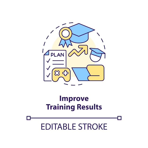 Improve training results concept icon