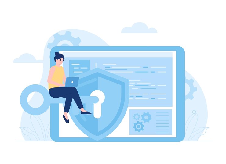 Vector improved document security trending concept flat illustration