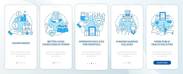 Improving healthcare access blue onboarding mobile app screen