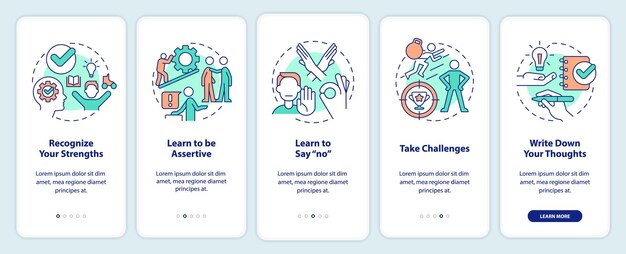 Improving self esteem ways onboarding mobile app screen