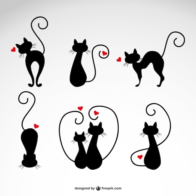 Vector in liefde katten vector illustraties