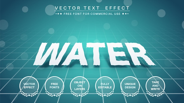 in water teksteffect lettertypestijl