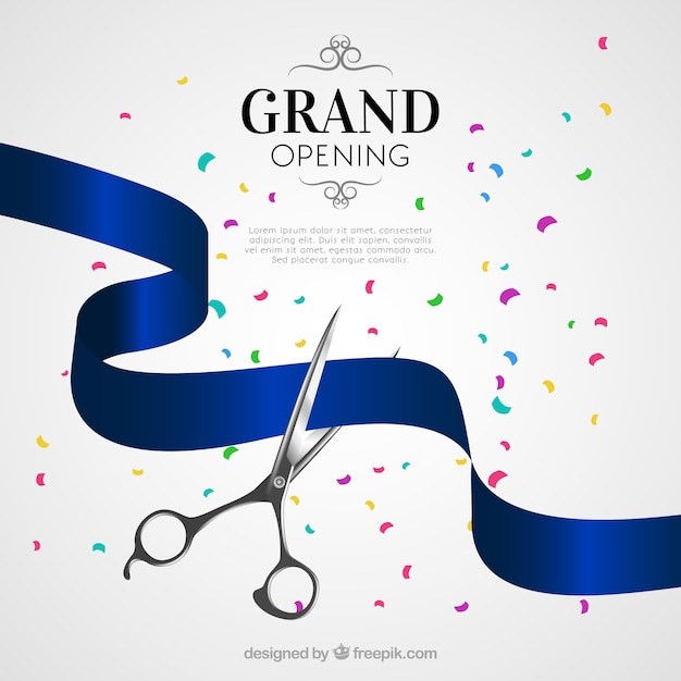 Grand Opening Card with Red Ribbon Graphic by DG-Studio · Creative