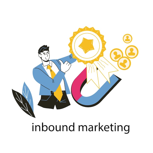 Inbound marketing blogging marketing digitale e concetto di call to action o cta