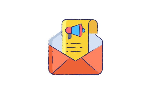 Inbox Message hand drawn vector illustration