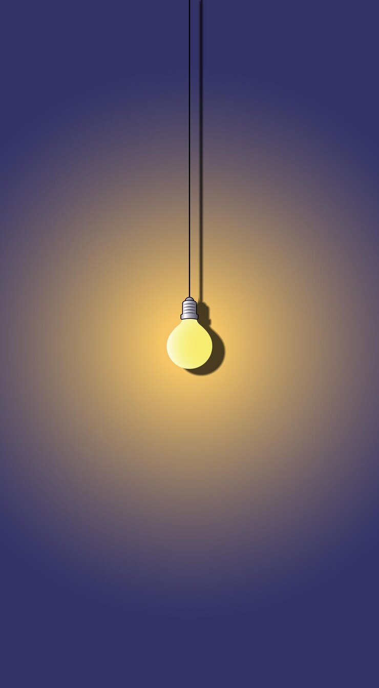 Vector incandescent lamp hanging on a cord vector illustration sketch