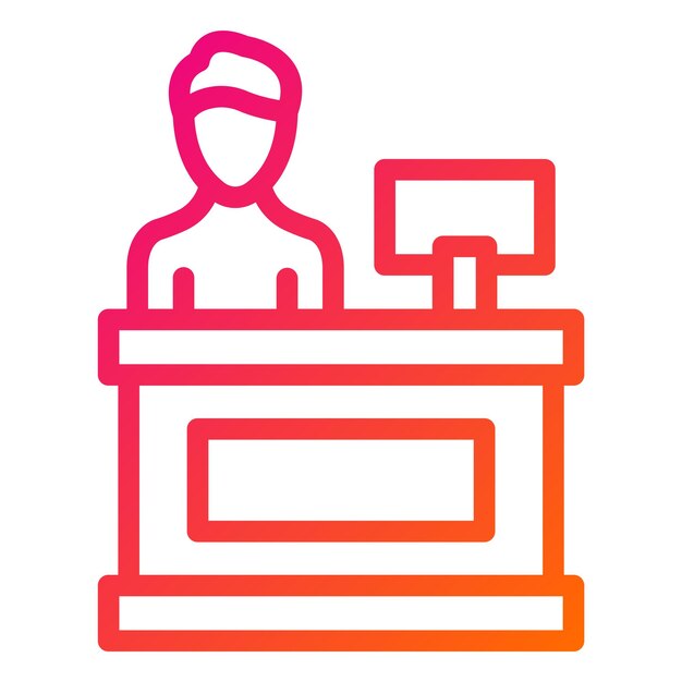 Incheck in bureau Vector Icon Design Illustratie