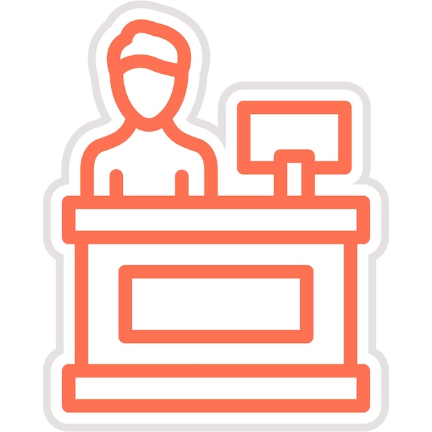 Incheck in bureau Vector Icon Design Illustratie