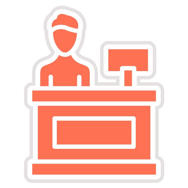 Incheck in bureau Vector Icon Design Illustratie