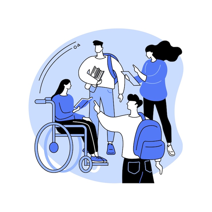 Vector inclusive environment isolated cartoon vector illustrations