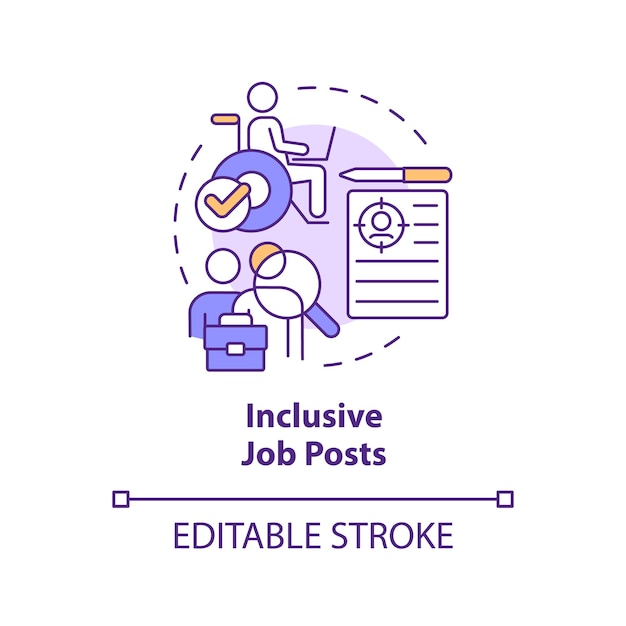 Inclusive job posts concept icon