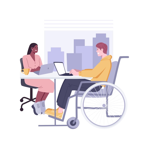 Vector inclusive office isolated cartoon vector illustrations