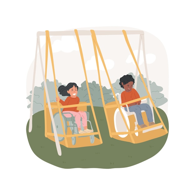 Vector inclusive playground isolated cartoon vector illustration