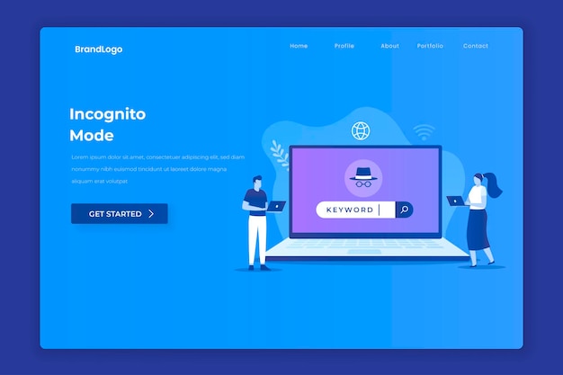 Incognito browsing illustration concept for websites landing pages mobile apps posters and banners