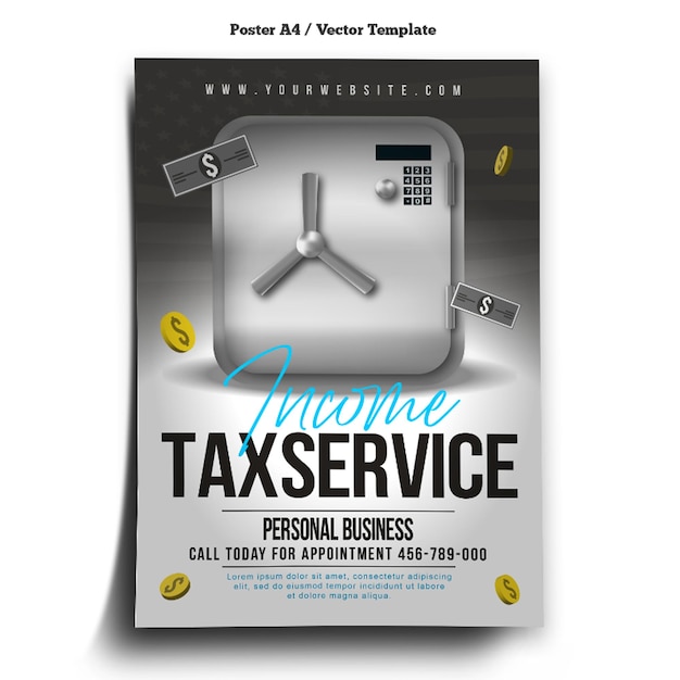 Income tax service poster template